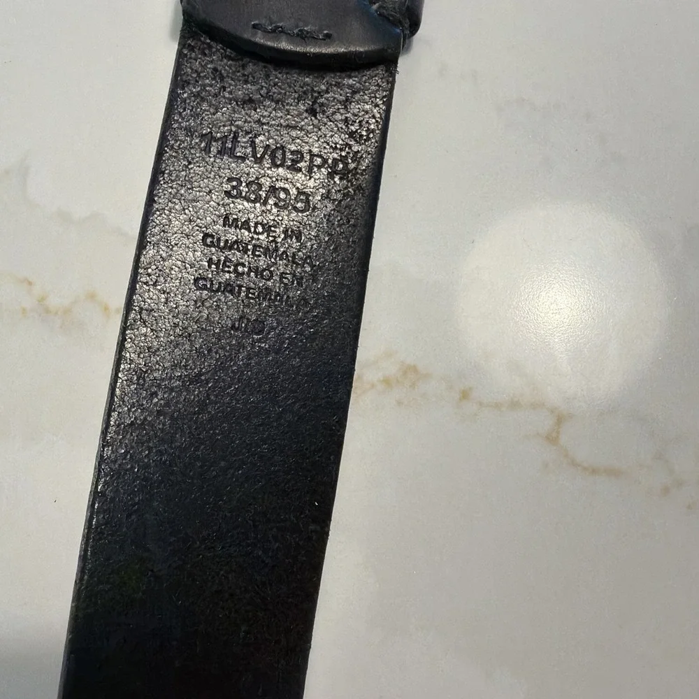 Levi's Men's Large Black Leather Dress Belt Embossed Logo Vintage